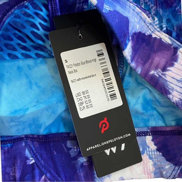 NEW Peloton x WITH Blue Moves High Neck Racerback Cutout Sports Bra Size Medium - Picture 14 of 15